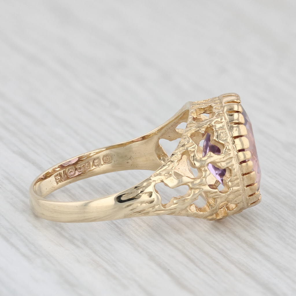 Light Gray 2.52ctw Oval Amethyst Solitaire Ring 9k Yellow Gold Size 6.25