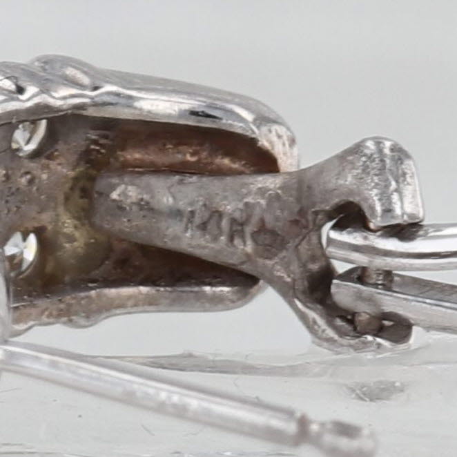 2ctw Diamond Drop Earrings 14k White Gold J-Hook Omega Backs