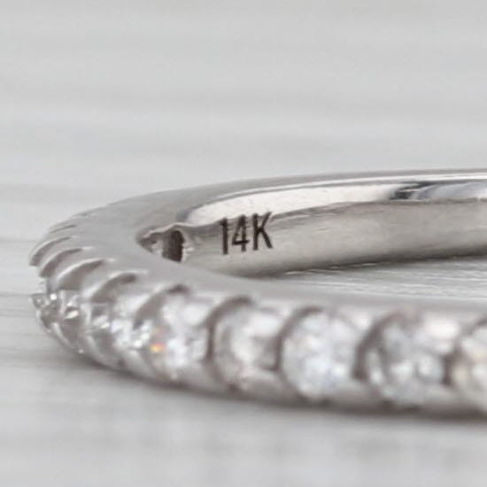 0.32ctw Diamond Wedding Band 14k White Gold Stackable Anniversary Ring Size 6.5