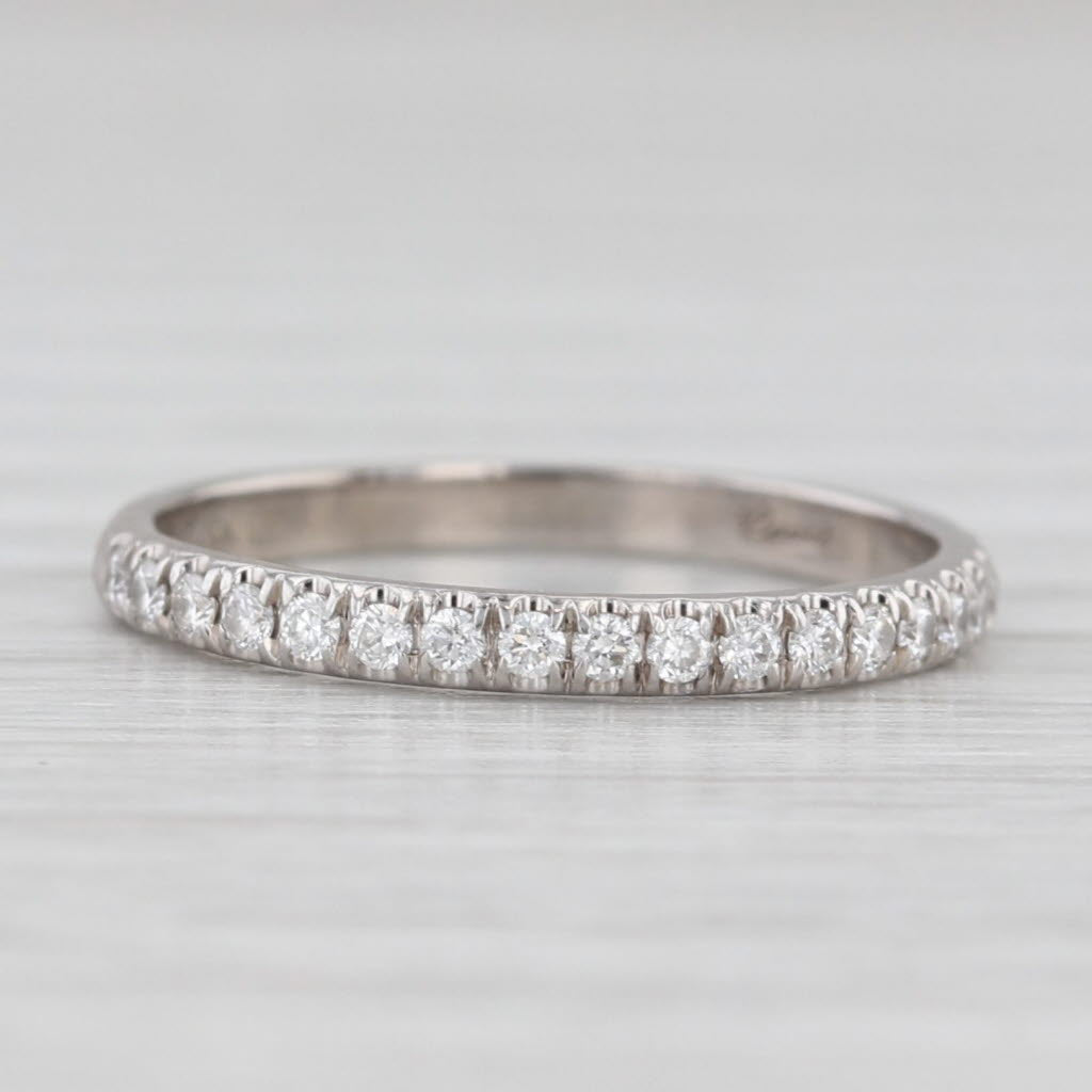Light Gray 0.25ctw Diamond Wedding Band 14k White Gold Stackable Anniversary Size 5 Ring
