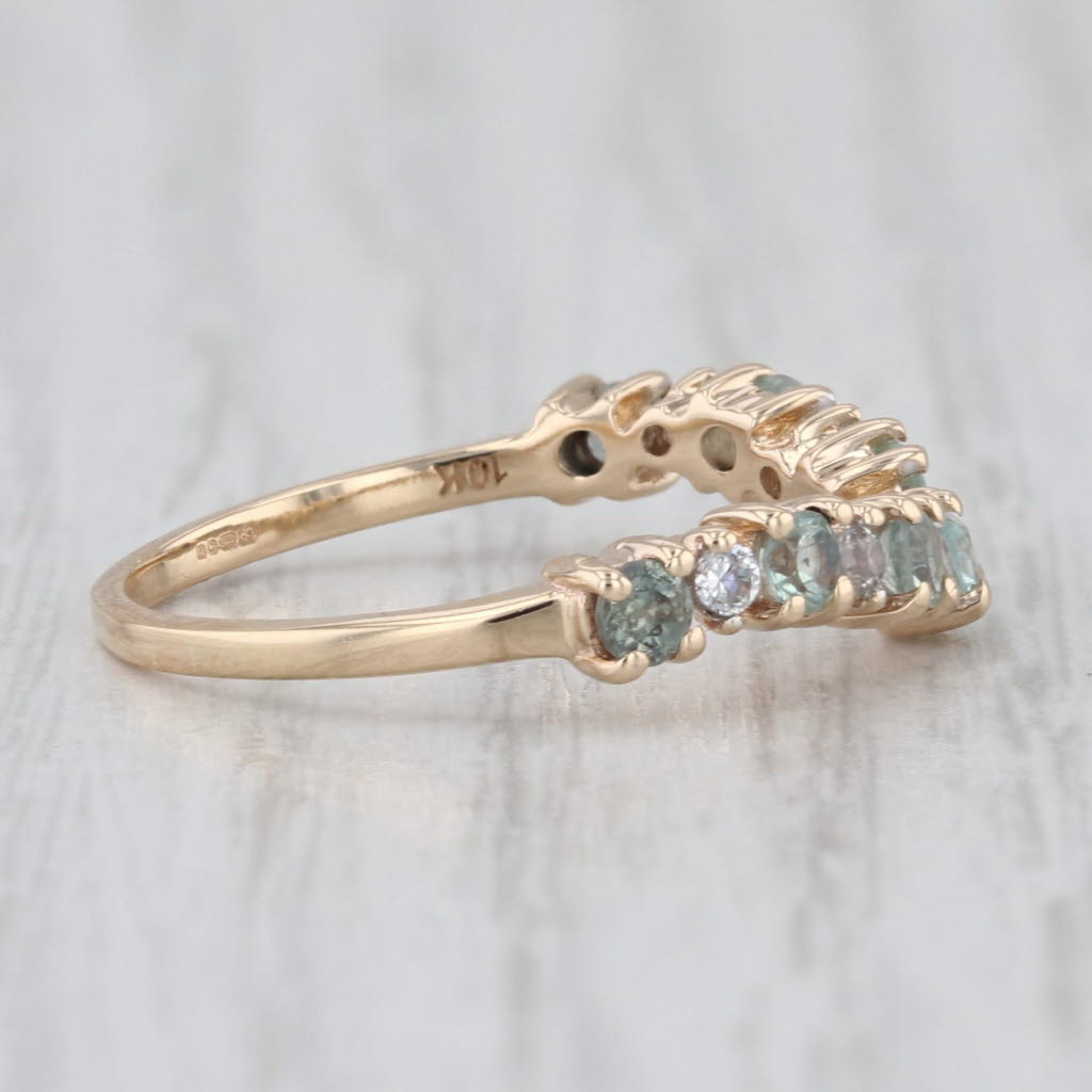 0.70ctw Zircon Alexandrite Contoured Ring Guard 10k Yellow Gold Size 7 COA