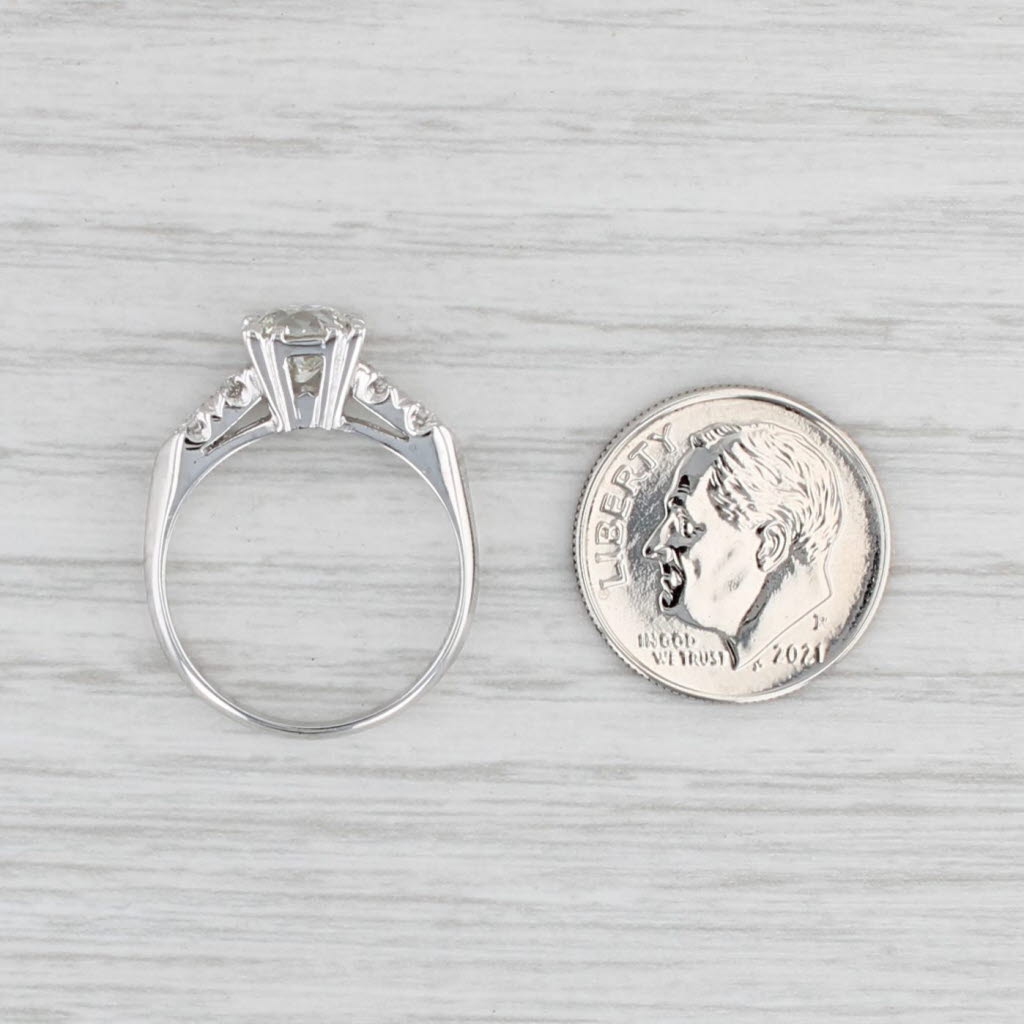 Light Gray Vintage 1.17ctw Diamond Engagement Ring Platinum Size 6 Old European Cut