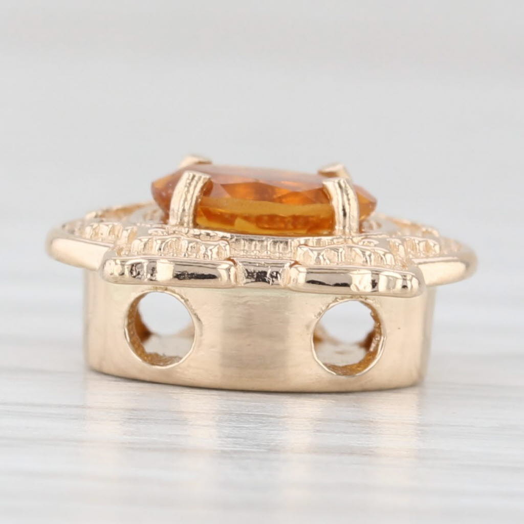 Light Gray 0.74ct Citrine Solitaire Slide Bracelet Charm 14k Yellow Gold Richard Glatter
