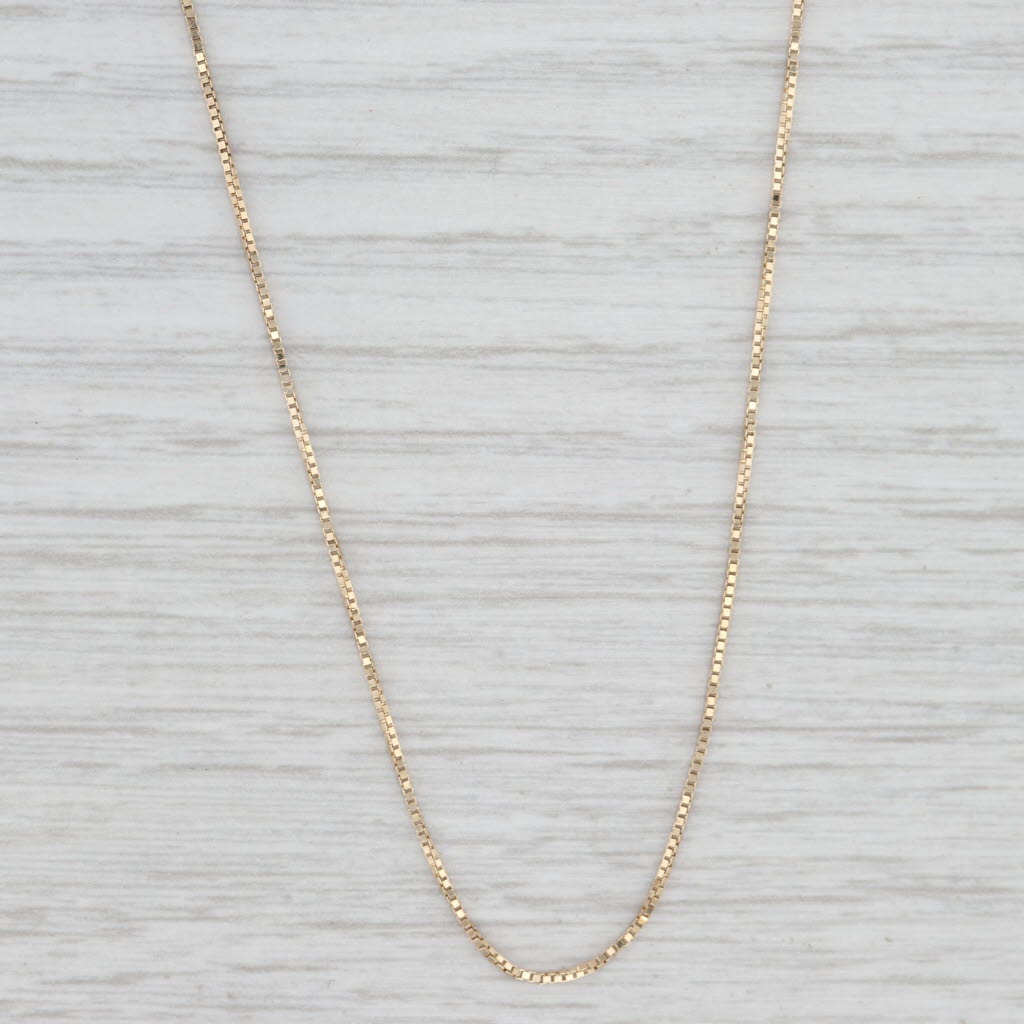 Light Gray Box Chain Necklace 14k Yellow Gold 18" 0.8mm