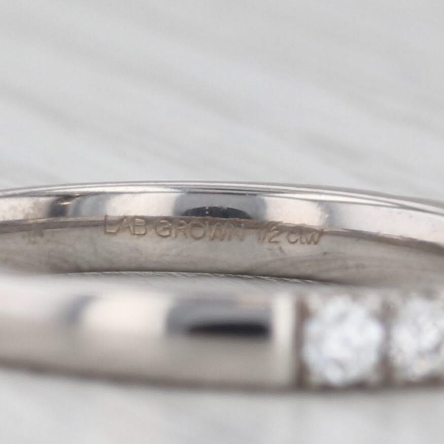 Gray 0.50ctw Lab Grown Diamond Wedding Band 14k White Gold Size 7 Ring Stackable