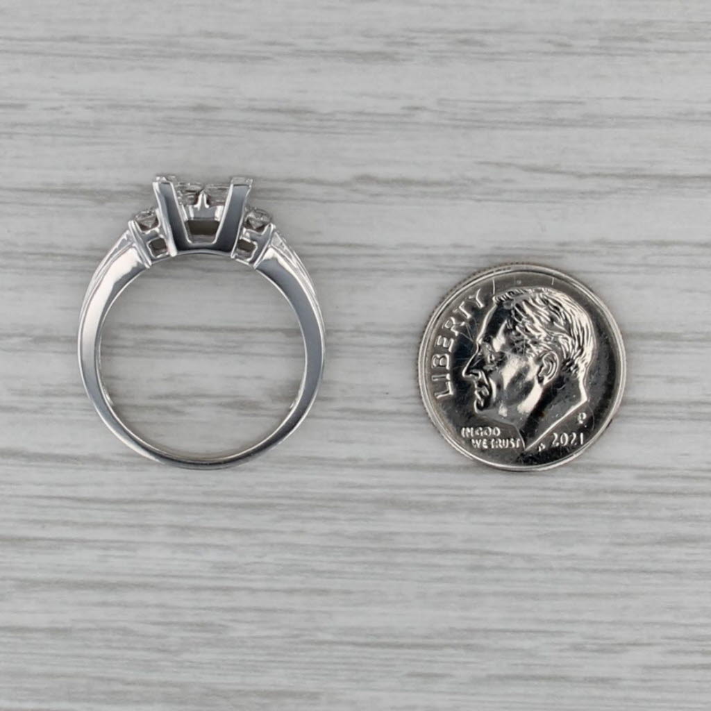 0.96ctw Princess Diamond Engagement Ring 14k White Gold Size 6.75-7