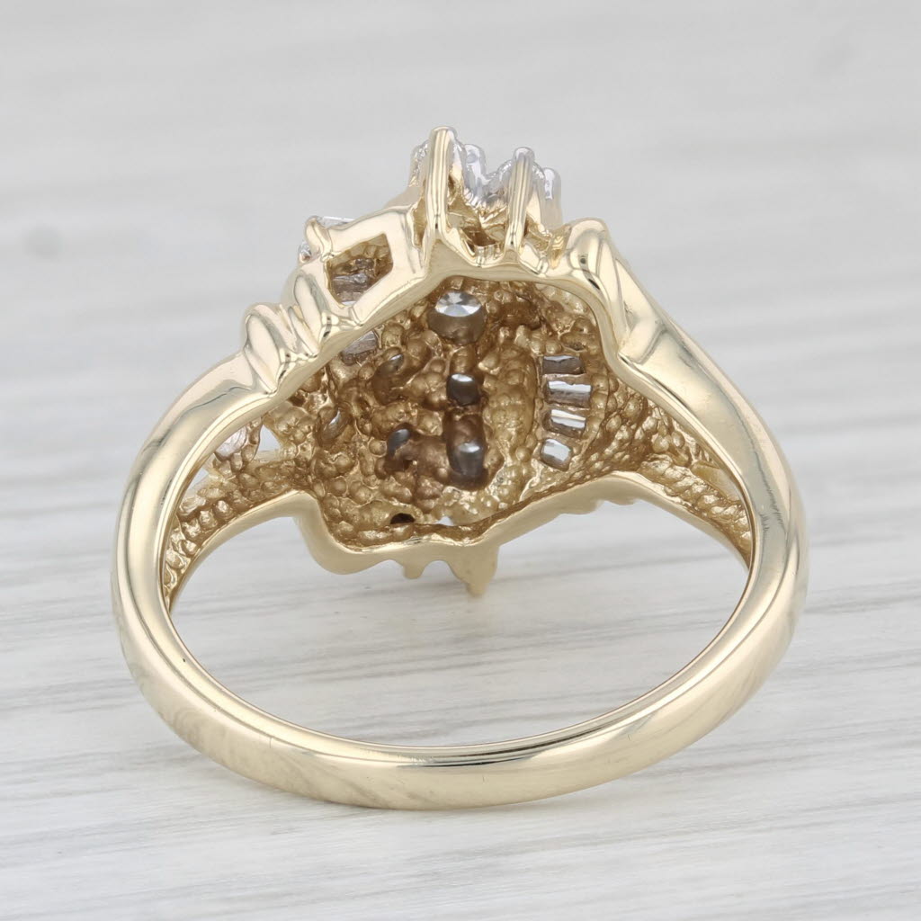 Light Gray 0.47ctw Diamond Cluster Ring 10k Yellow Gold Size 7