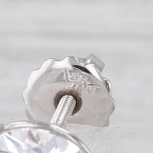 4.53ctw Round Diamond Solitaire Stud Earrings 14k Gold Screw Back Studs GIA