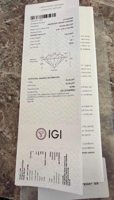 New IGI Lab Grown 2.03ctw Round Diamond Martini Stud Earrings 14k Gold Studs