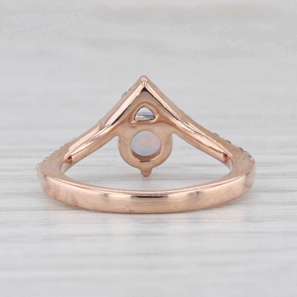 Lab Created Opal Sapphire Contoured Ring 10k Rose Gold Size 4