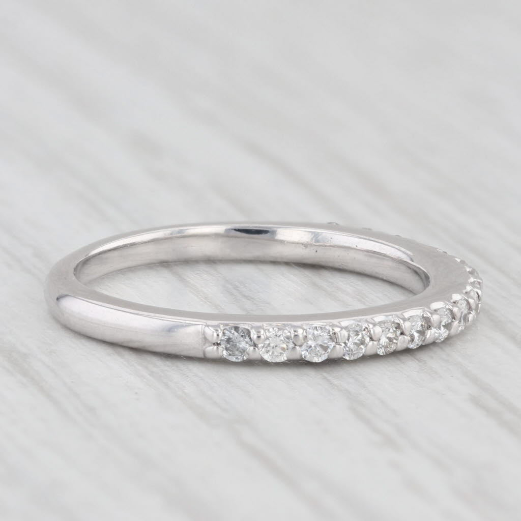 Light Gray 0.25ctw Diamond Wedding Band 14k White Gold Stackable Anniversary Ring Size 5