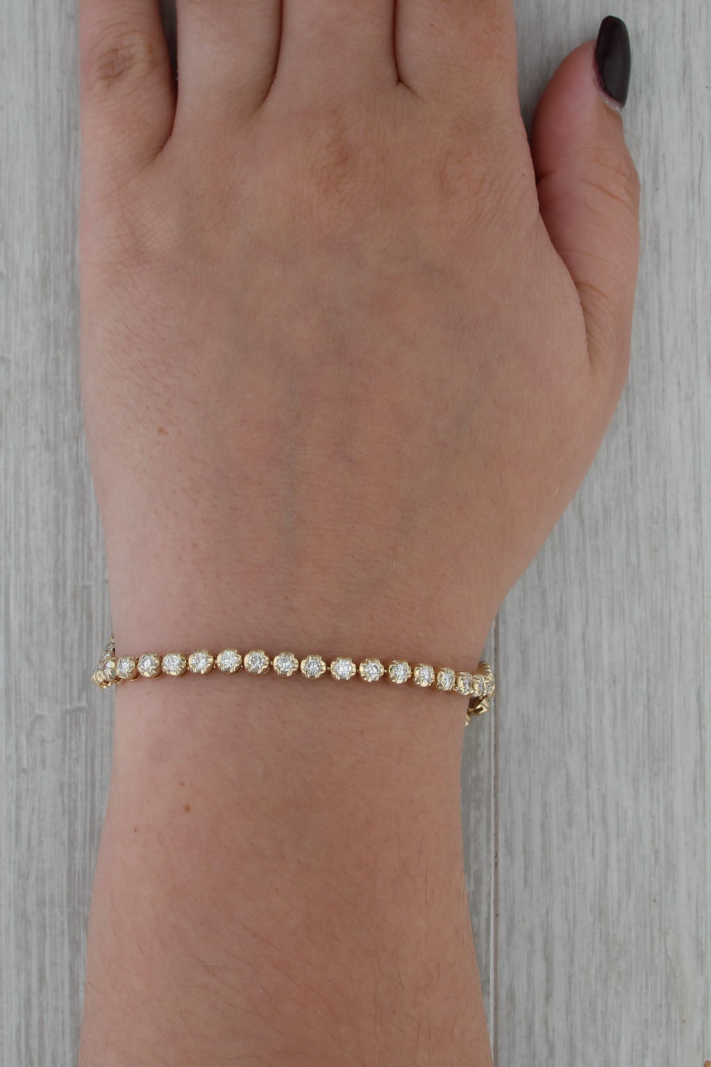 2.50ctw Diamond Tennis Bracelet 14k Yellow Gold 7" 3.8mm