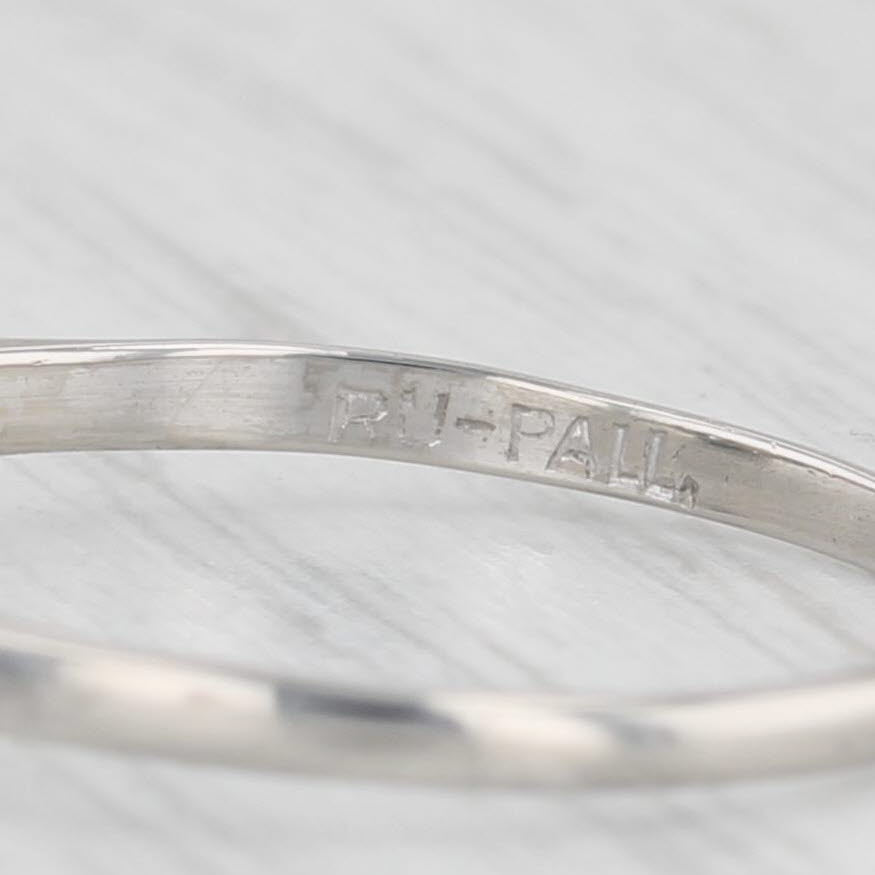 Light Gray 0.43ct Old European Solitaire Engagement Ring Palladium Ruthenium Size 8