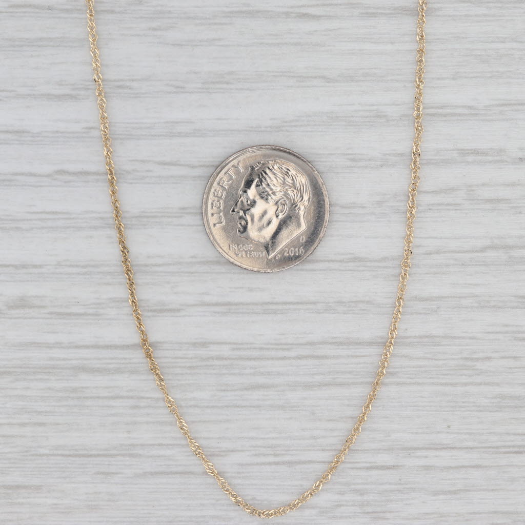 Gray 19.75" 1.2mm Fine Rope Chain Necklace 14k Yellow Gold