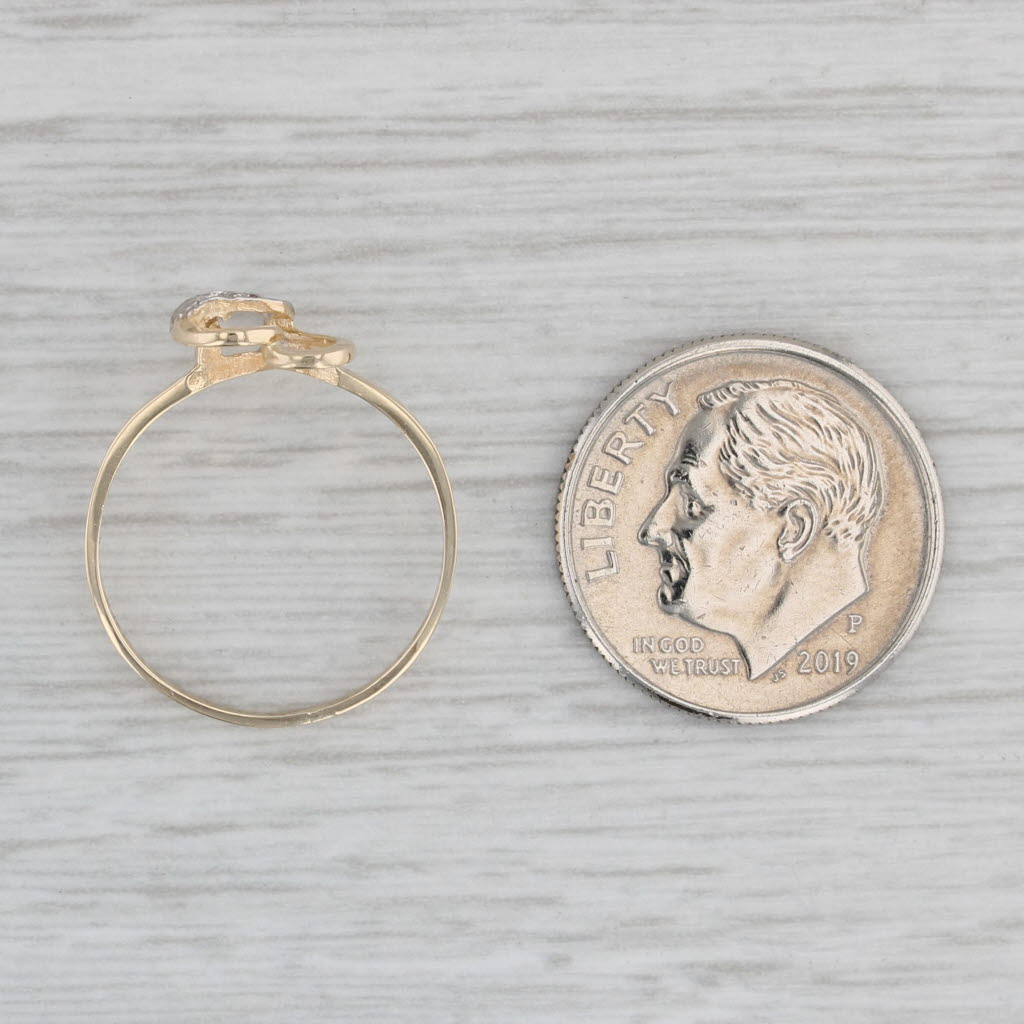 Gray Diamond Accented Heart Ring 10k Yellow Gold Size 5