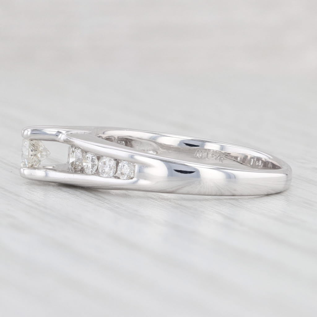 Light Gray 0.75ctw Round Diamond Engagement Ring 14k White Gold Size 8