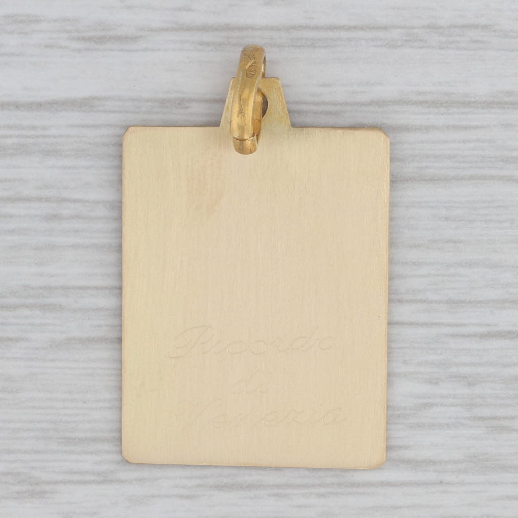 Gray Vintage Ricordo di Venezia 18K Yellow Gold Charm Pendant Venice Italy Souvenir