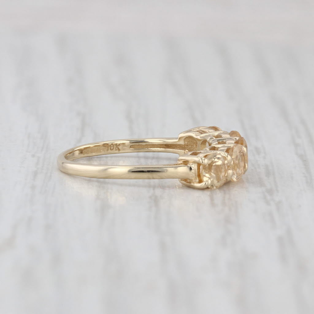 1.46ctw Golden Yellow Topaz Ring 10k Yellow Gold Size 5.25 Stackable COA