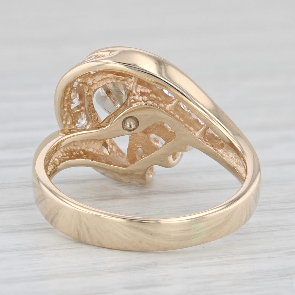 Light Gray 1.05ctw VS2 Diamond Engagement Ring 14k Gold Round Elegant Abstract Size 6.75