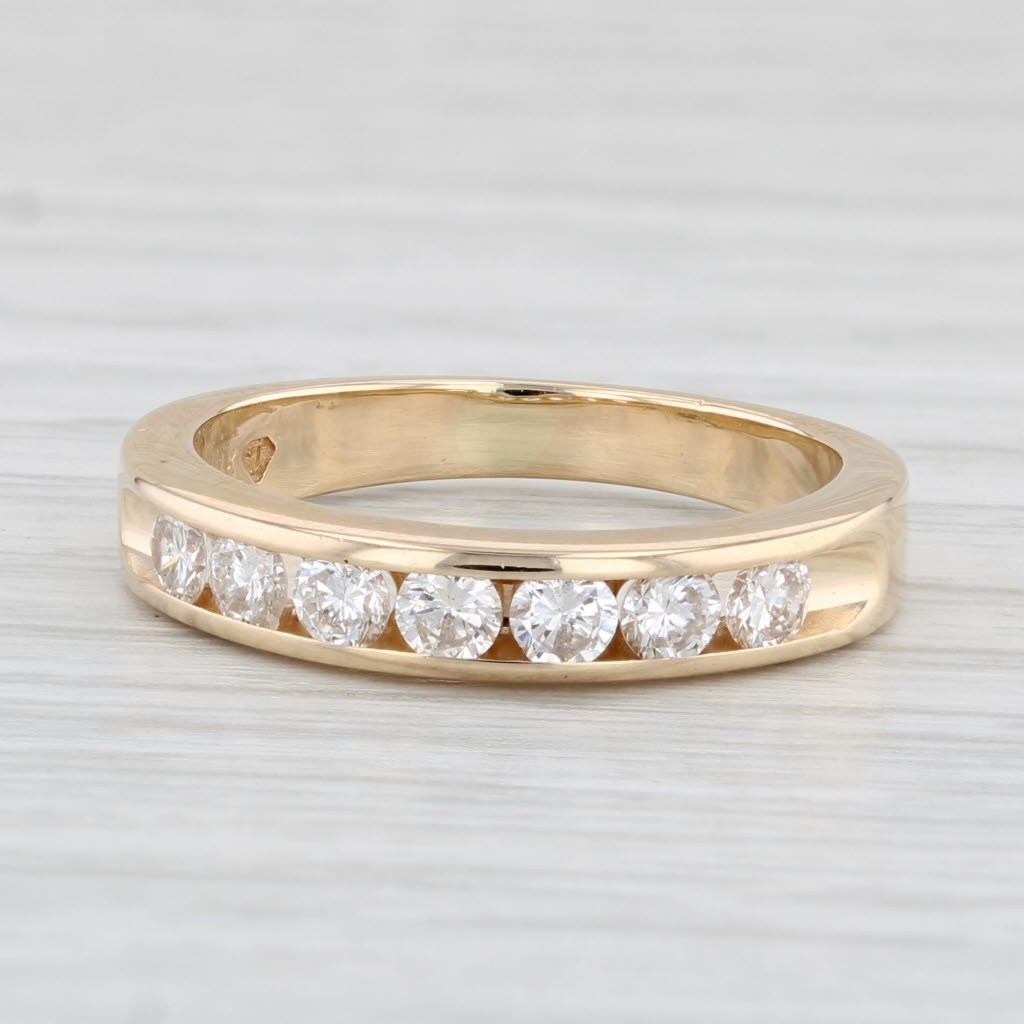 Light Gray 0.43ctw Diamond Wedding Band 14k Yellow Gold Size 5.75 Ring