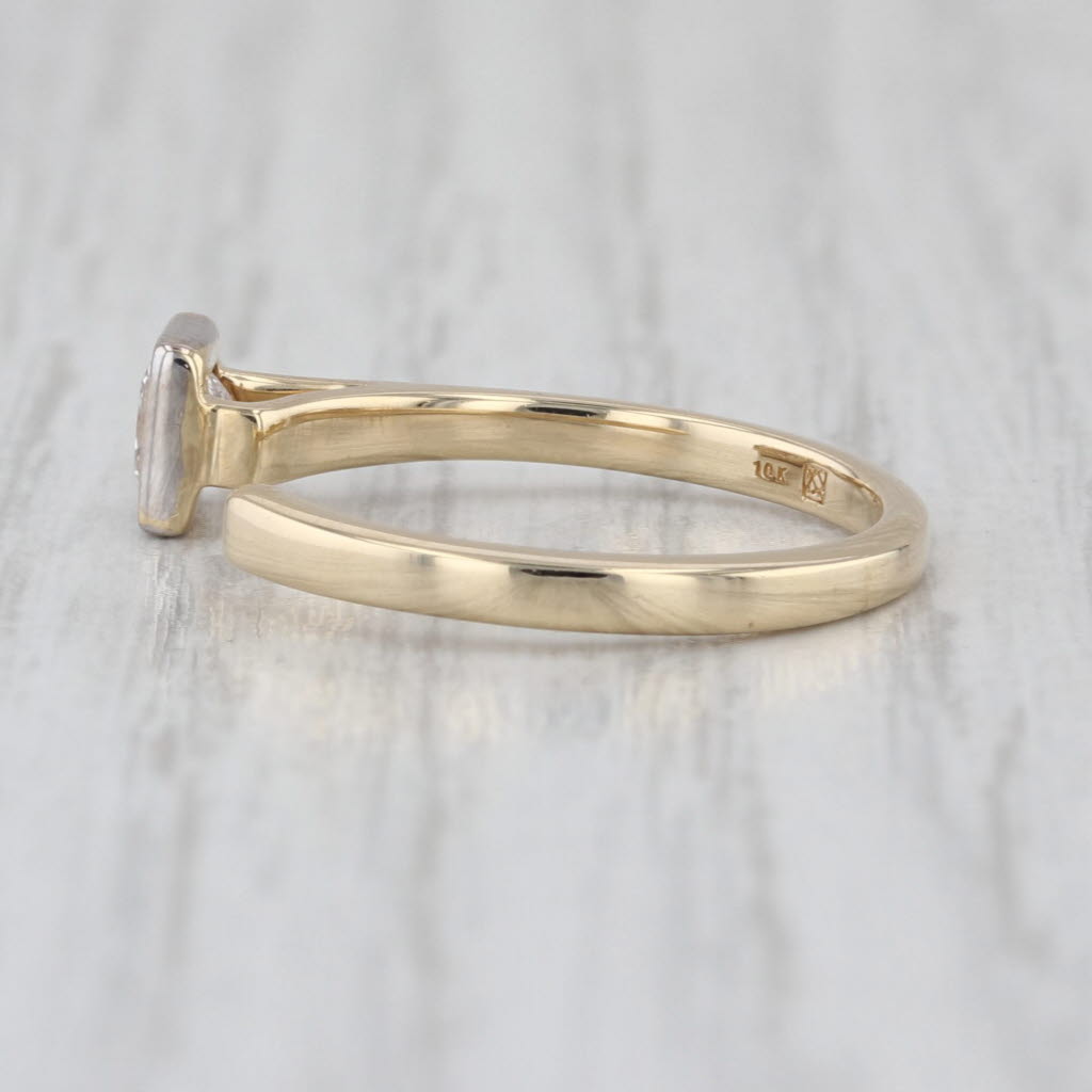 0.36ct Lab Grown Diamond Cuff Ring 10k Yellow White Gold Stackable Wrap