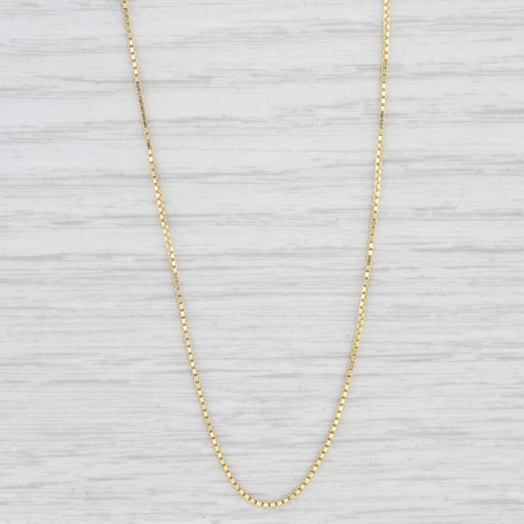 Light Gray 18" 0.8mm Box Chain Necklace 14k Yellow Gold