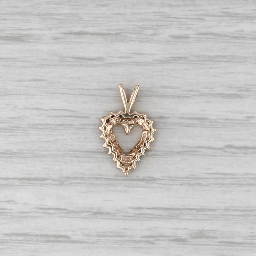 0.15ctw Diamond Framed Open Heart Pendant 10k Yellow Gold