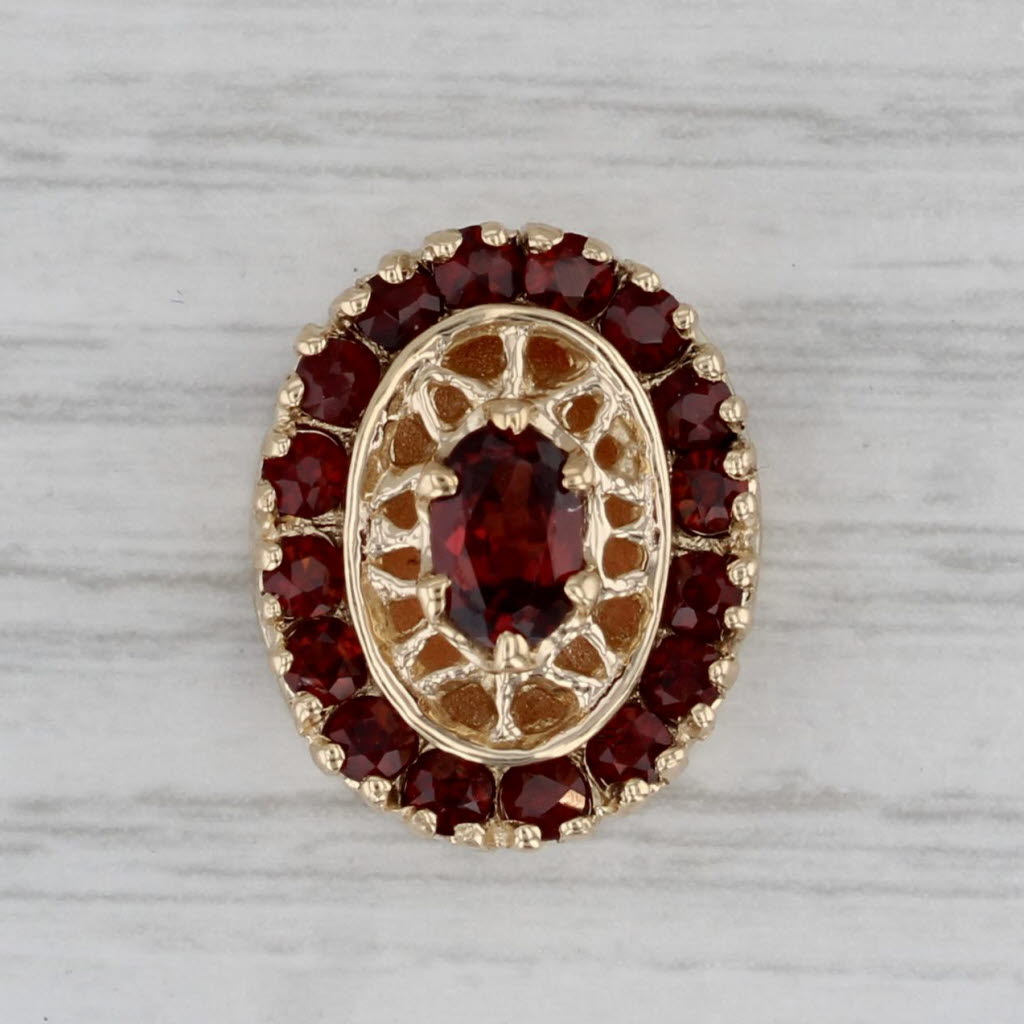 Gray 1.44ctw Garnet Slide Bracelet Charm 14k Yellow Gold Richard Klein Vintage