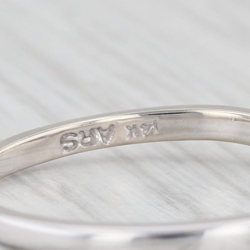 Light Gray Contoured White Gold Band 14k Size 7 Stackable Curved Design