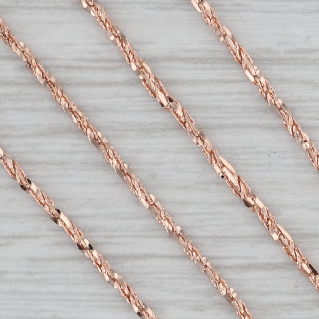 Gray Effy Rope Chain Necklace 14k Rose Gold 24" 1mm Italy
