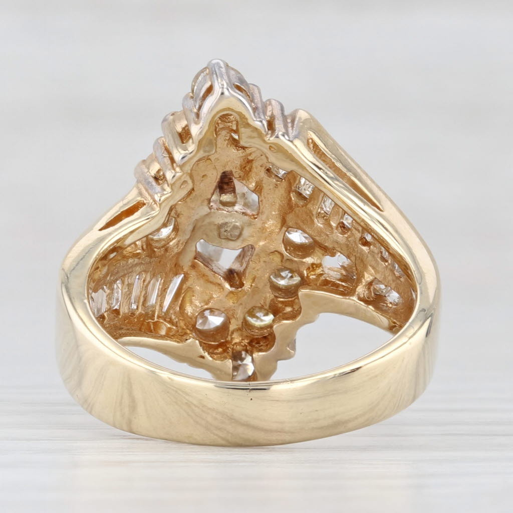 Light Gray 2.32ctw Diamond Bridal Engagement Ring 14k Yellow Gold Size 7.5 Bypass