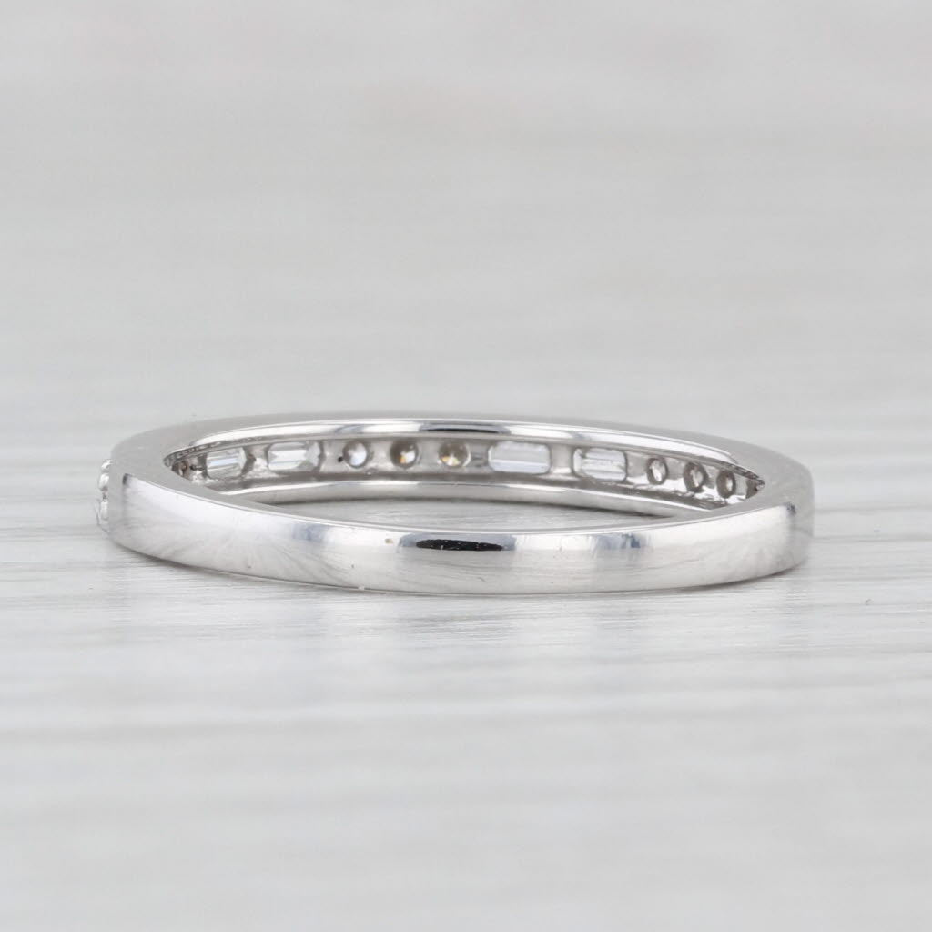 Light Gray 0.37ctw Diamond Wedding Band 14k White Gold Stackable Anniversary Ring Size 7