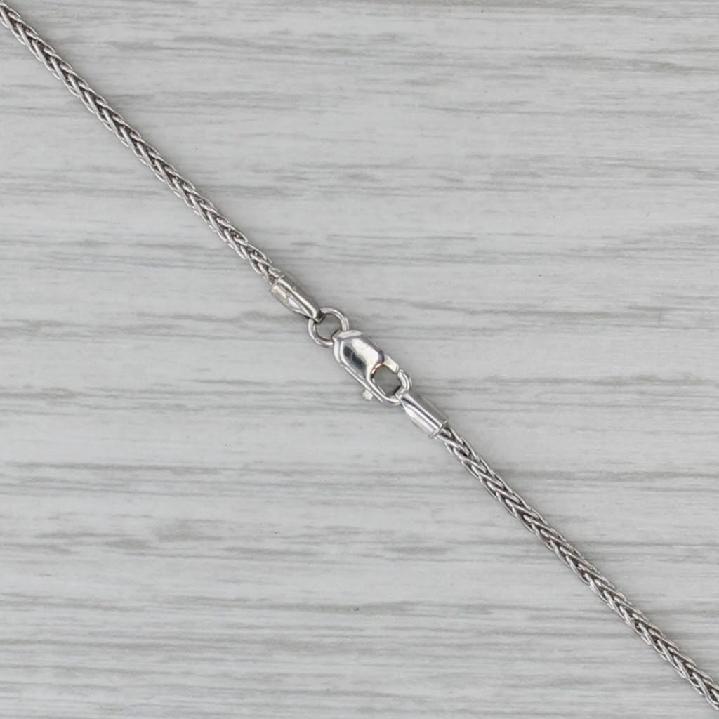 18" 1.6mm Wheat Chain Necklace 14k White Gold