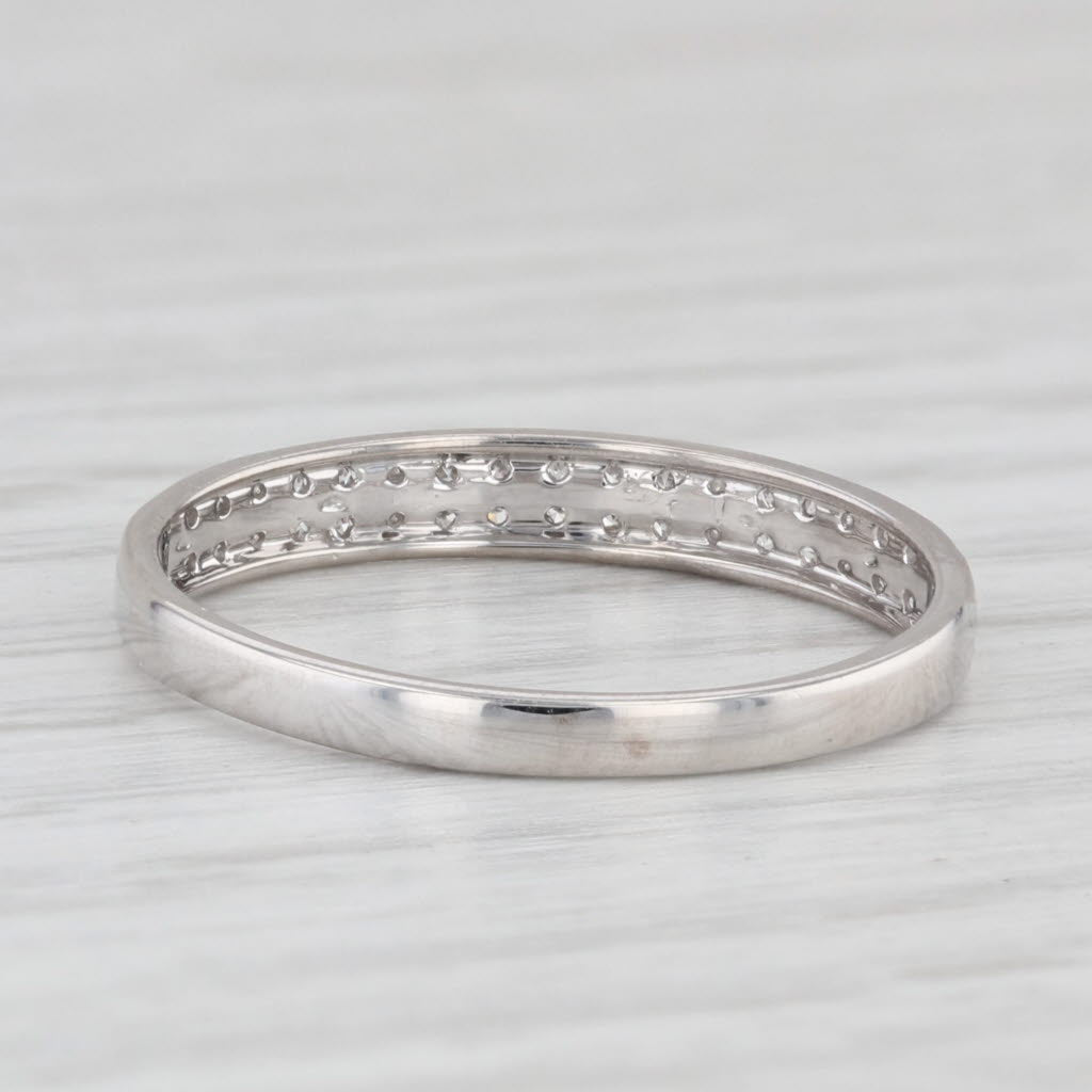 Light Gray Diamond Band 10k White Gold Size 7 Stackable Wedding Ring