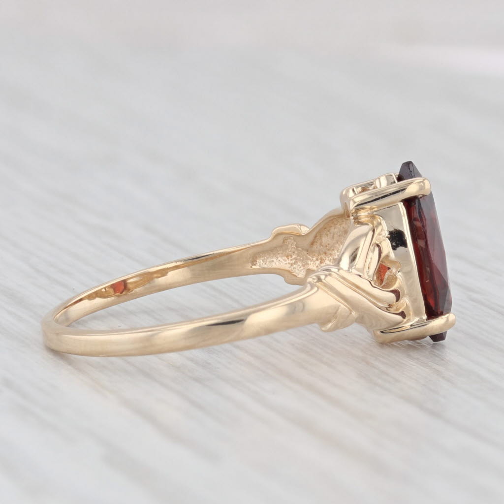 Light Gray 1.30ct Marquise Garnet Solitaire Ring 14k Yellow Gold Size 6.25