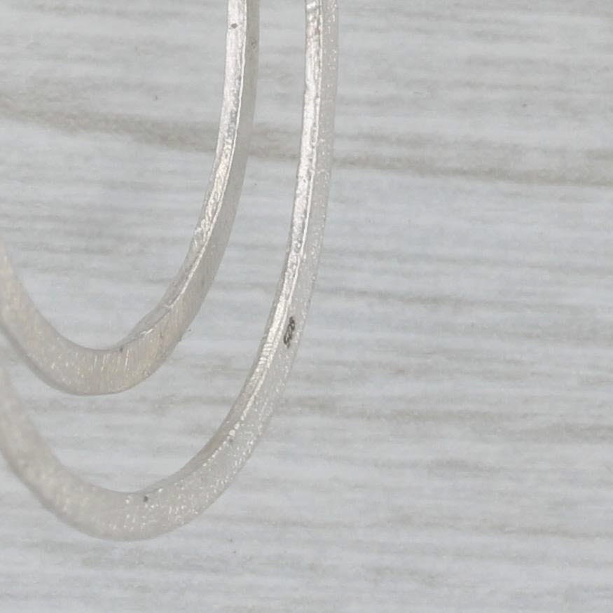 Gray Interlocking Circles Dangle Earrings Sterling Silver Hook Posts Statement