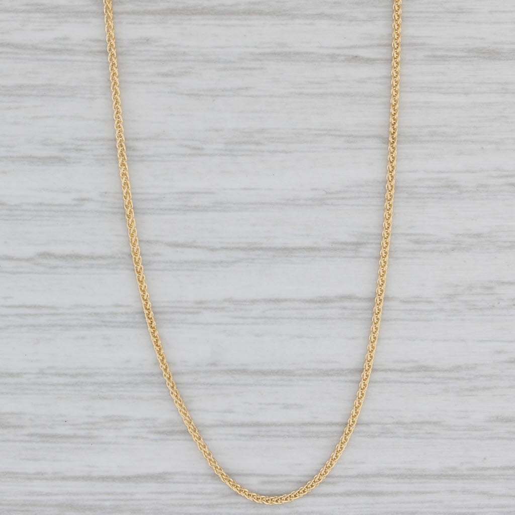 Gray New Wheat Chain Necklace 10k Yellow Gold 18" 1mm