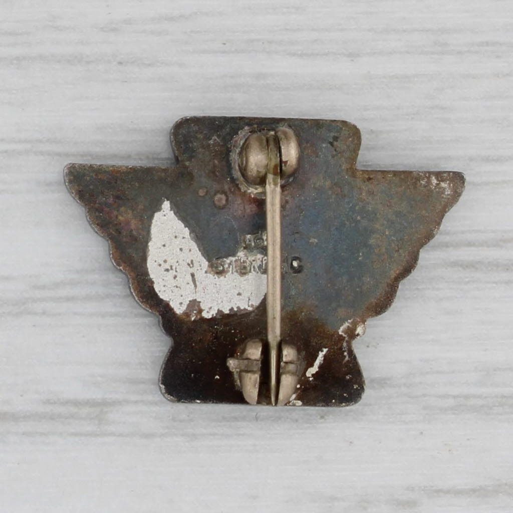 Gray Mundy Safe Driving Award 4 Year Service Pin Sterling Silver Enamel Vintage