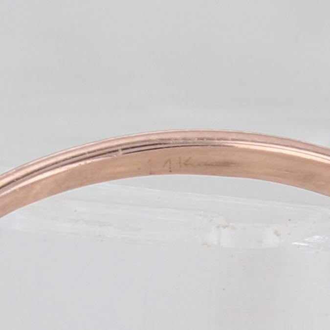 Light Gray Cultured Pearl Diamond Halo Ring 14k Rose Gold Size 7.5