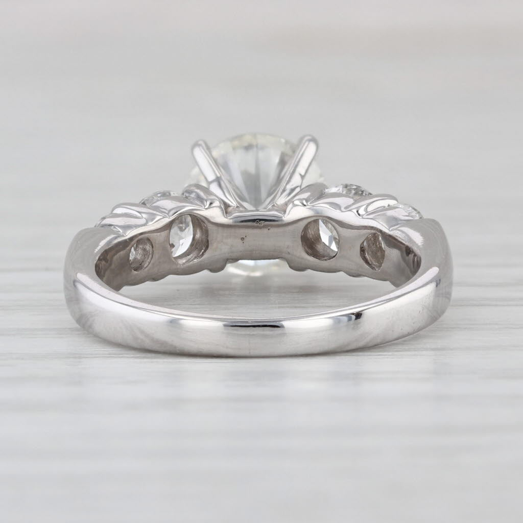 Vintage 2.47ctw Round Diamond Engagement Ring 14k White Gold Size 4.5