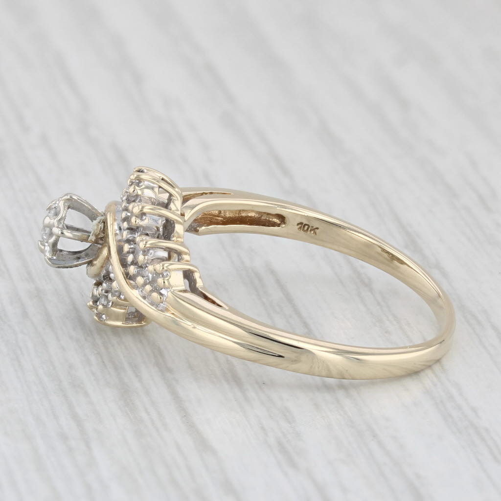 Light Gray 0.12ctw Diamond Engagement Ring 10k Yellow Gold Size 9 Bypass