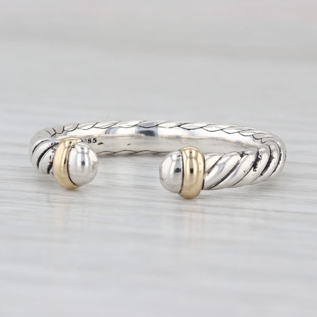 David Yurman Collectibles Petite Open Cable Ring Sterling Silver 14k Gold Band