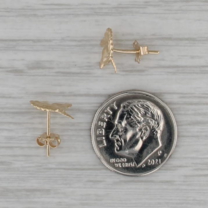 Unicorn Stud Earrings 14k Yellow Gold Studs Child's Small Lightweight Whimsical