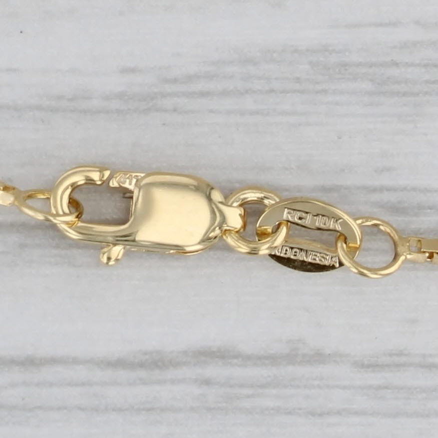 New Box Chain Necklace 10k Yellow Gold 20" 0.9mm