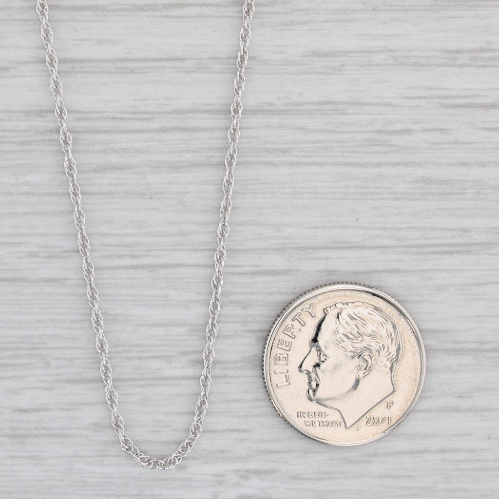 Light Gray Rope Chain Necklace 14k White Gold 17.75" 0.9mm
