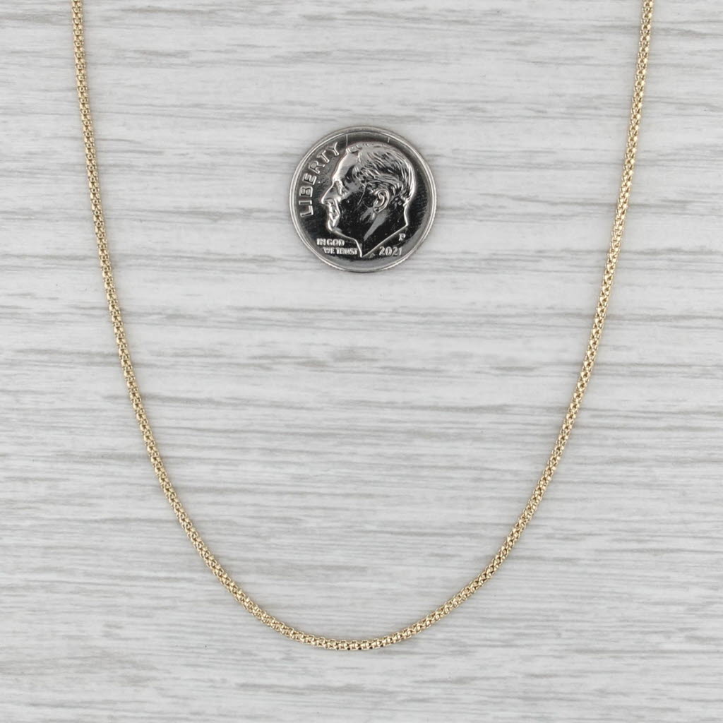 Hollow Snake Chain Necklace 14k Yellow Gold 18" 1.3mm