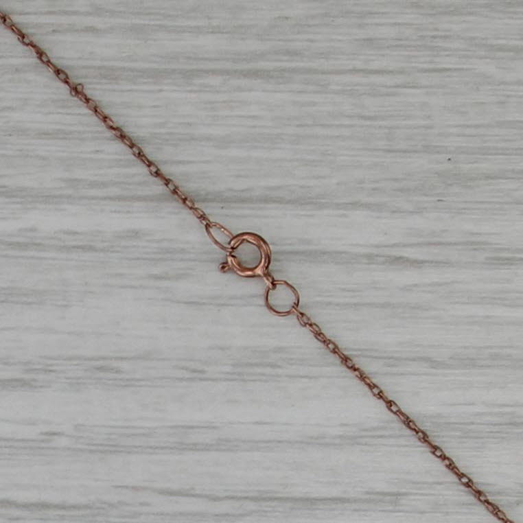 18" 18k Rose Gold Necklace 0.8mm Fine Rope Chain