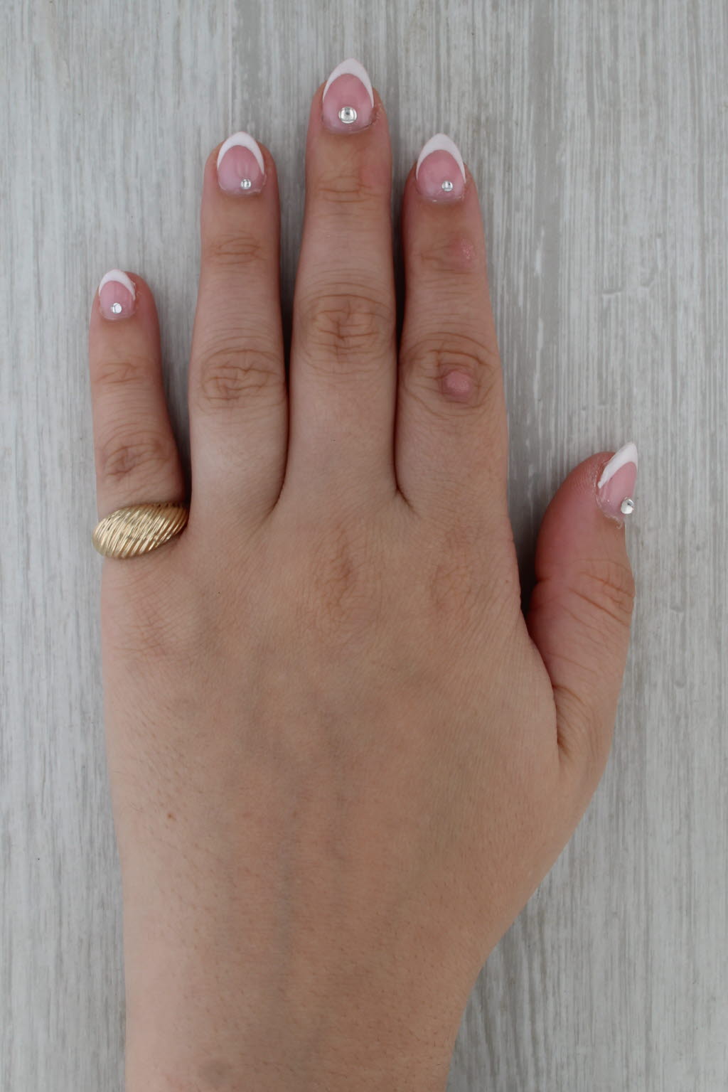 Domed Scalloped Croissant Ring 14k Yellow Gold Size 5.75