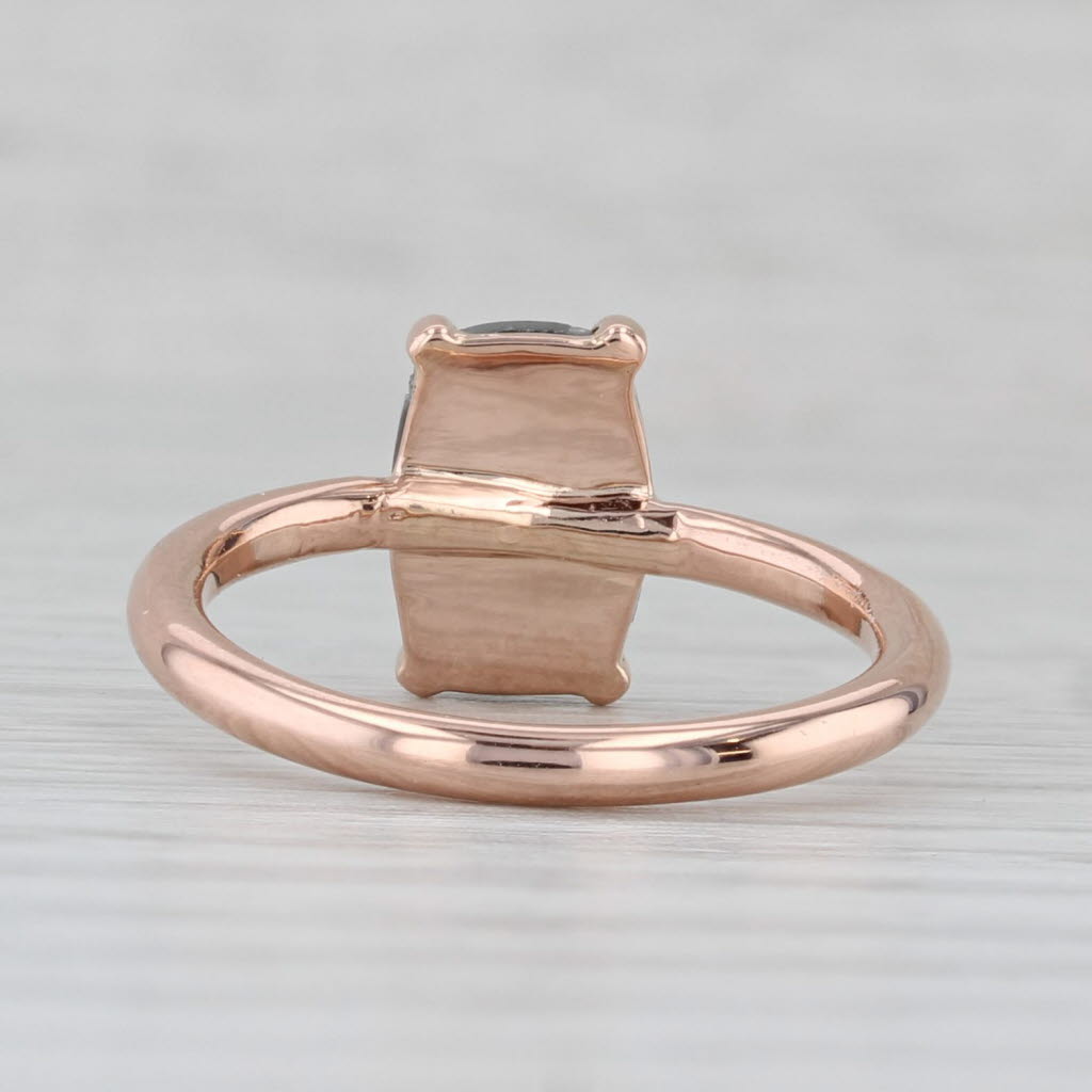Light Gray New Custom 1.58ct Galaxy Diamond Solitaire Ring 14k Rose Gold Size 6 Rose Cut