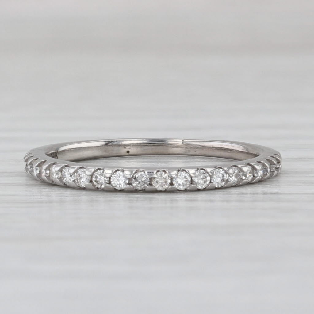 0.32ctw Diamond Wedding Band 14k White Gold Stackable Anniversary Ring Size 6.5